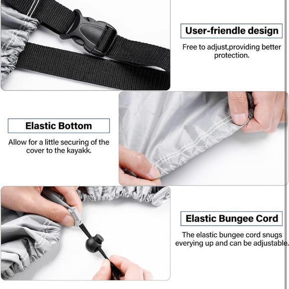 Bilbear NIB🏷️420D 5 Traps Kayak🛶Cover Waterproof Canoe🛶Cover - Picture 8 of 8